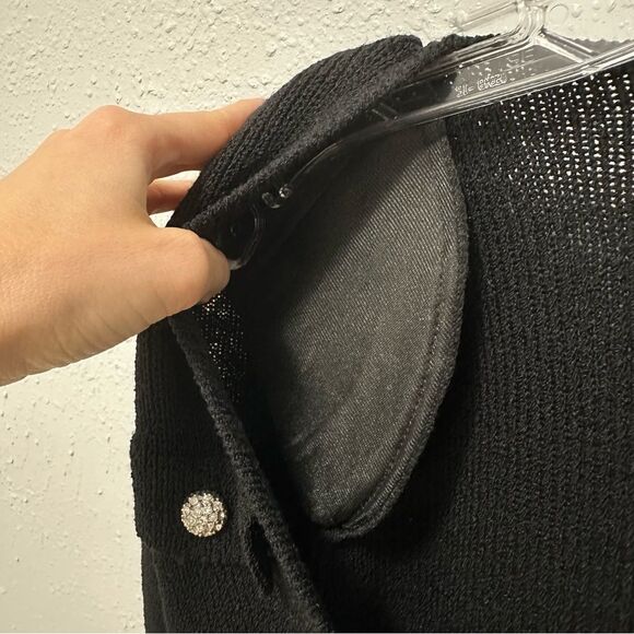 VINTAGE PAT SANDLER Sakowitz Black Knit Jumpsuit Sz 6 Mob Wife 70s 80s Cocktail - Picture 13 of 16